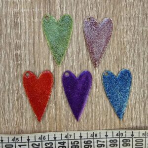 Cuore 4 cm smaltato Glitter