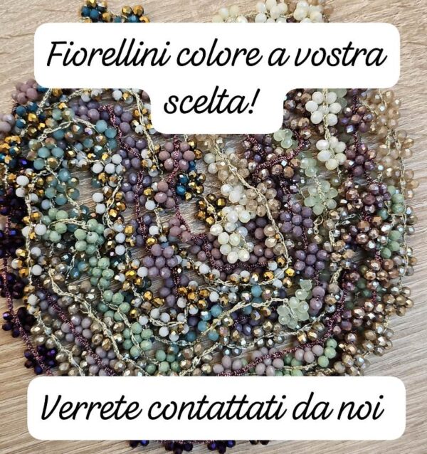 Kit collana uncinetto a fiorellini colori a scelta